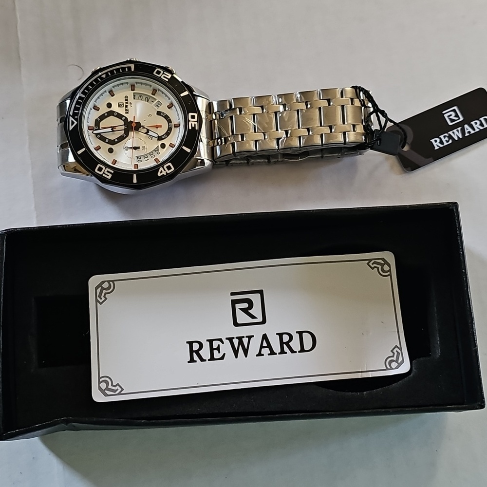 Silver and Black Men's Watch